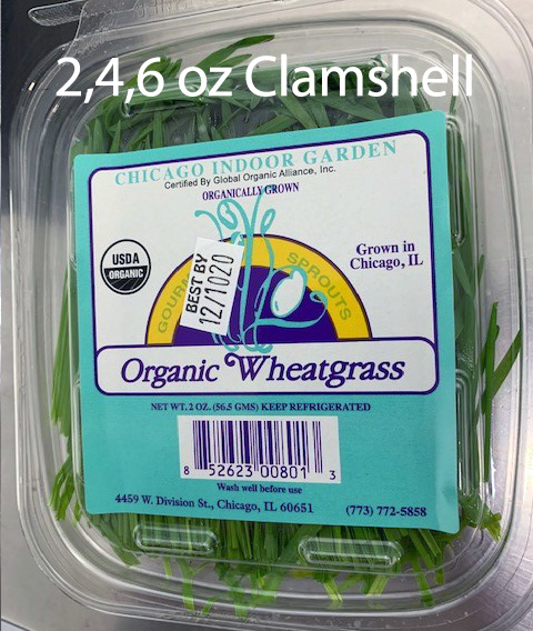 Wheatgrass clamshell example